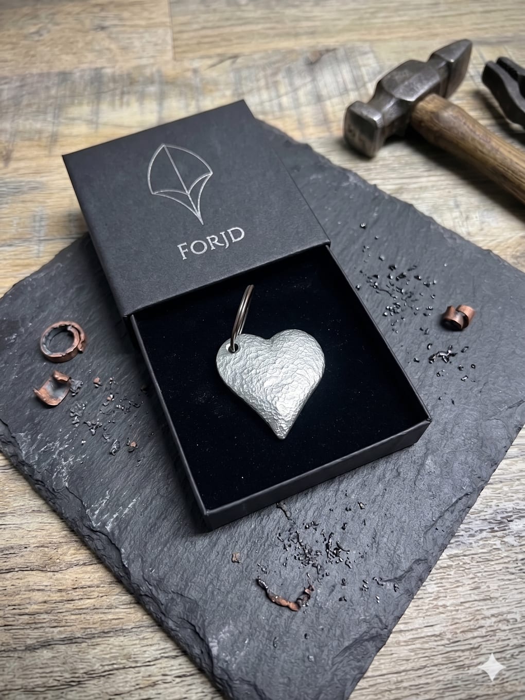 Pewter Solid Heart Keyring